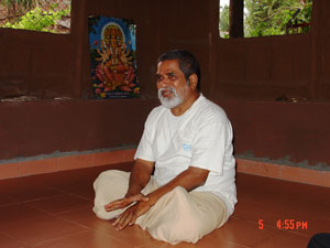 Ajitbhai getting ready for Prayers